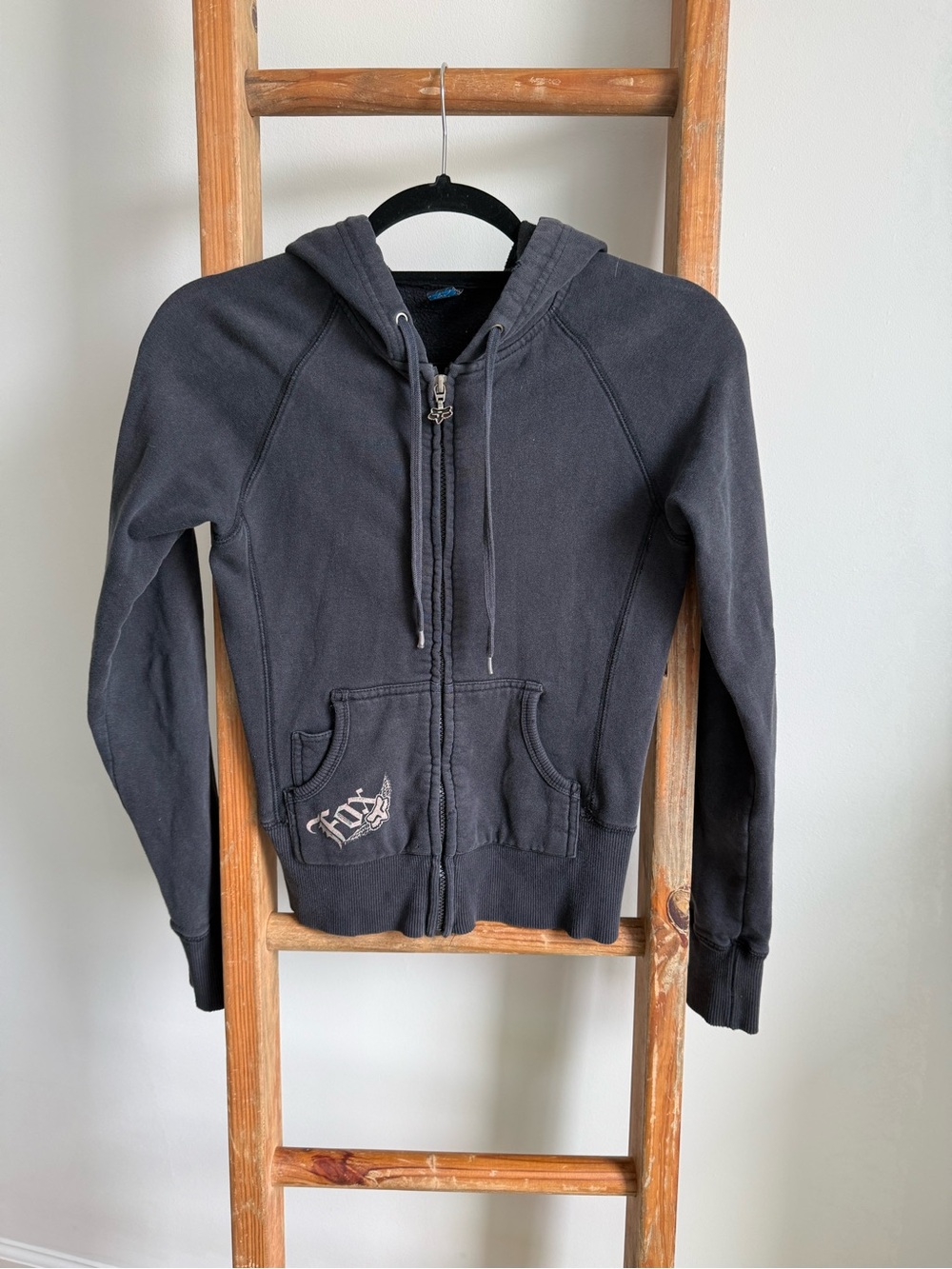 🦊 Vintage Fox Racing Zip‑Up Hoodie – XS